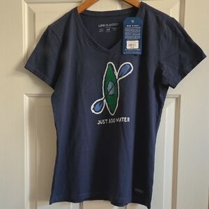 Life Is Good Blue Fitted Short Sleeve T-Shirt